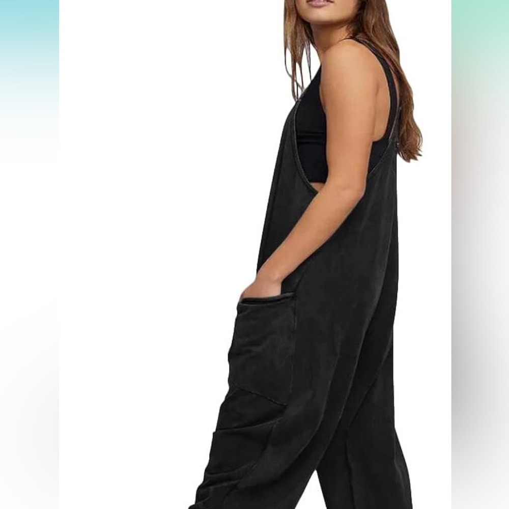 Women's Black Wide-Leg Jumpsuit